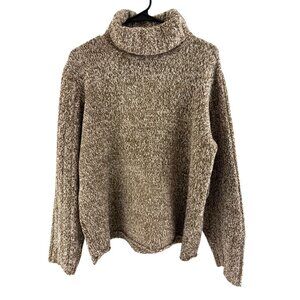J.Jill Brown Turtleneck Cowl Ultra-Soft Knit Sweater Size XL Top Cozy Winter